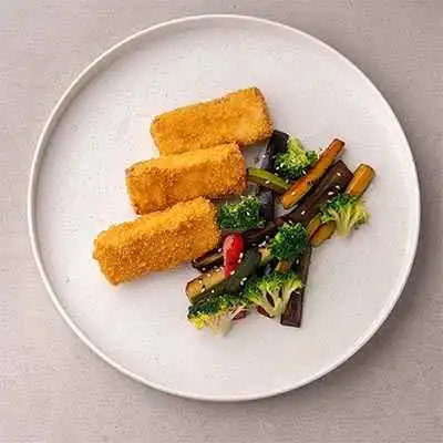 Tofu Karaage With Asian Greens